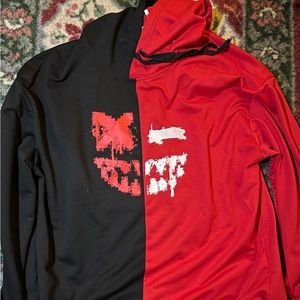 Custom red and black hoodie